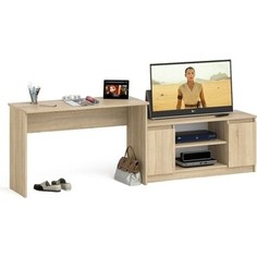 Комплект СВК Мори Стол письменный МСП1200.1 + Тумба МТВ1200.1, цвет дуб сонома