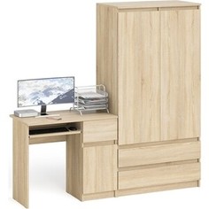 Комплект СВК Мори Стол компьютерный МС-1 правый + Шкаф МШ900.1, цвет дуб сонома