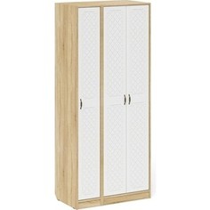 Прихожая Мебельный двор П-6-500 Шкаф + Пенал, цвет дуб сонома/фасады МДФ белое дерево фрезеровка ромб (1028242)