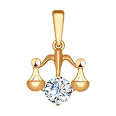 Подвеска Весы SOKOLOV из золота с фианитом