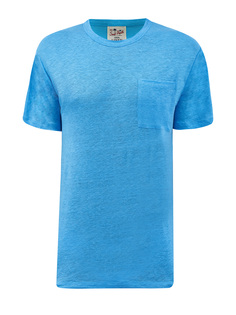 Свободная футболка из дышащего льна с вышивкой в тон MC2 Saint Barth