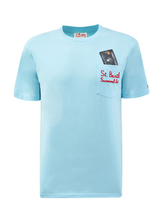 Хлопковая футболка с принтом и вышивкой Survival Kit MC2 Saint Barth