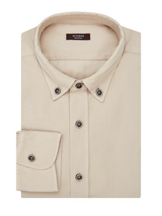 Рубашка из тонкого хлопкового вельвета с воротником button-down Peserico