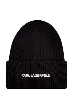 Шапка K/Essential английской вязки с контрастной вышивкой Karl Lagerfeld