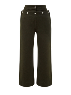 Укороченные брюки из шерсти с двойной застежкой на кнопки Jil Sander