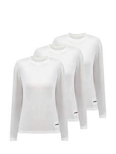 Комплект лонгсливов из хлопкового джерси с нашивкой Jil Sander