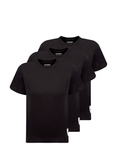 Комплект базовых футболок из хлопка с контрастной нашивкой Jil Sander