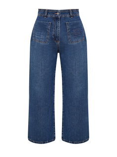 Укороченные джинсы с накладными карманами и вышитым логотипом Etro