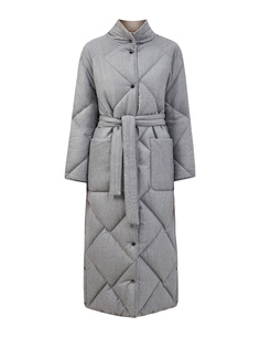Удлиненное пальто из стеганой фланели с поясом Punto Luce Peserico