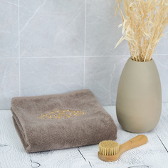 Полотенце махровое Ricamo, коричневое Cozy Home