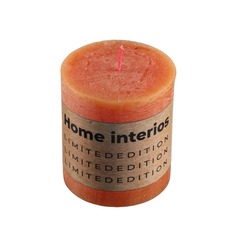 Свеча столбик рустик Home Interiors коньяк 7х8 см
