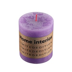 Свеча столбик рустик Home Interiors сиреневый 7х8 см