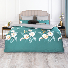 Комплект постельного белья Estia Лосано изумрудный с серым Двуспальный