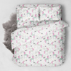 Комплект постельного белья Classic by T Единороги белый Полуторный