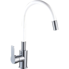 Смеситель для кухни Gota rocio Santa-Barbara с силиконовым изливом белый d35 302531-GOTA