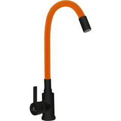 Смеситель для кухни Gota rocio Black&White с гибким оранжевым силиконовым изливом DW7105-Z11 016092-GOTA