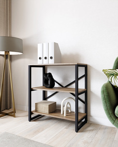 Стеллаж A1 HOME Bruno 3 полки (75х68х34) Дуб Канзас