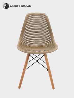 Стул ажурный LEON GROUP для кухни в стиле EAMES DSW, бежевый, 1 шт