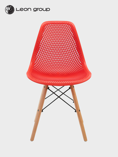 Стул ажурный LEON GROUP для кухни в стиле EAMES DSW, красный, 1 шт