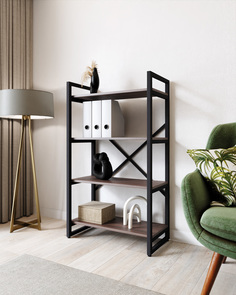 Стеллаж A1 HOME Bruno 4 полки (117х68х34) Робиния Бренсон