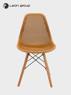 Стул ажурный LEON GROUP для кухни в стиле EAMES DSW, горчичный, 1 шт