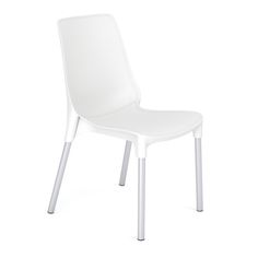 Стул для столовых, кафе, дома SHT-S75, серебристый металлический каркас, пластик белый (53 Sheffilton
