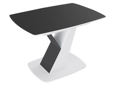 Кухонный стол ТриЯ Стол обеденный Гарда Тип 1 Белый / Черный графит, стекло Triya