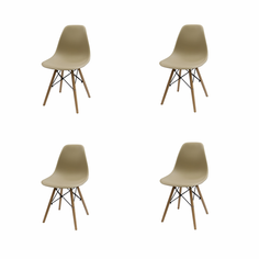 Стул Eames, бежевый, 4 шт No Brand