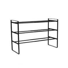 Обувница 3 полки телескопическая Ulitka Overtop 40-70 см, черный, металл