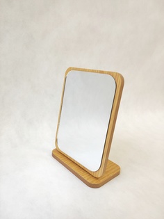 Зеркало косметическое Ihome B422, на подставке из дерева, прямоугольное