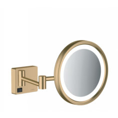 Косметическое зеркало с подсветкой AddStoris Hansgrohe 41790140, шлифованная бронза