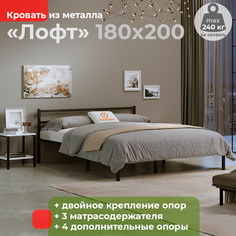 Кровать металлическая ДомаКлёво Лофт 180х200 черная