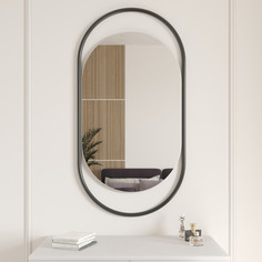 Зеркало настенное EVELIX Black S 104x54 см, для ванной, в черной металлической раме Genglass