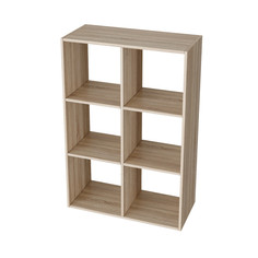 Стеллаж Cube 6 секций, 720x330x1074, дуб сонома Ластра