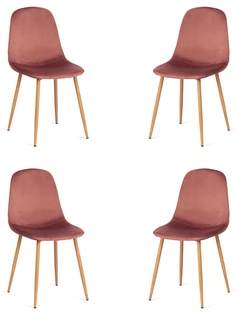 Комплект обеденных стульев для кухни TetChair BREEZE, 4 шт., коралловый