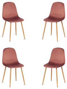 Комплект обеденных стульев для кухни TetChair BREEZE, 4 шт., коралловый