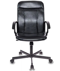 Кресло VB_EChair-563 TPU к/з черный, металл (детали в спинке) No Brand