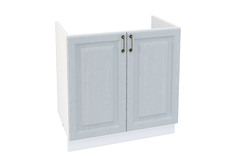 Шкаф кухонный напольный, Сурская мебель, Ницца, 591558, белый/дуб серый