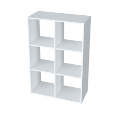 Стеллаж Cube 6 секций, 720x330x1074, белый Ластра