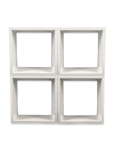 Полка URM настенная навесная прямая куб для дома и офиса, для хранения вещей, 4 шт., белая