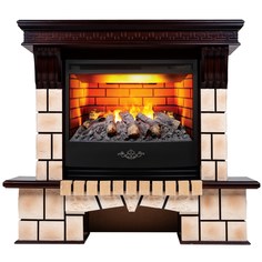 Электрокамин RealFlame Stone Brick AO с FireStar 25,5 3D, увлажнение воздуха