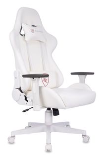 Кресло игровое ZOMBIE NEO WHITE белое, обивка из экокожи, подлокотники 3D