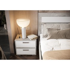 Тумба прикроватная Денвер, 500х354х448, Белый/Ателье светлый No Brand