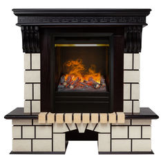 Электрокамин RealFlame Stone AO с Olympic 3D, звук потрескивания дров, 3D имитация пламени
