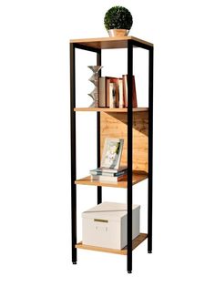 Стеллаж этажерка для хранения в стиле лофт WOODSTEEL, S35/35/120, черный