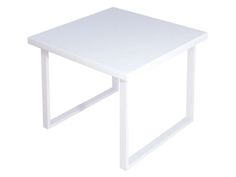 журнальный стол Solarius Loft металл-дерево 80х80х50, белый