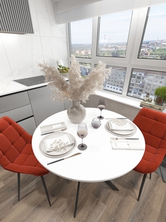 Стол кухонный Larix4you Веста 2 Белый матовый 90х90х75 см