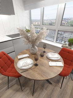 Стол кухонный Larix4you Веста 2 Дуб Вотан 90х90х75 см