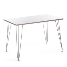 Стол кухонный TetChair Star, ЛДСП, металл, 110х70х75см, белый/ ножки белые