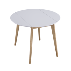 Стол обеденный Daiva casa Орион classic Drop Leaf 100х(51-100) см, дуб золотой/белая эмаль